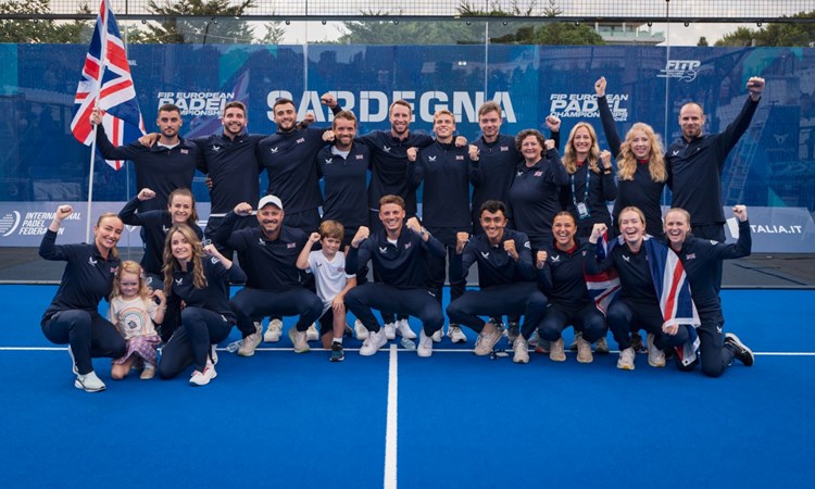 GB padel squad at the European Padel Championships in Cagliari, Italy