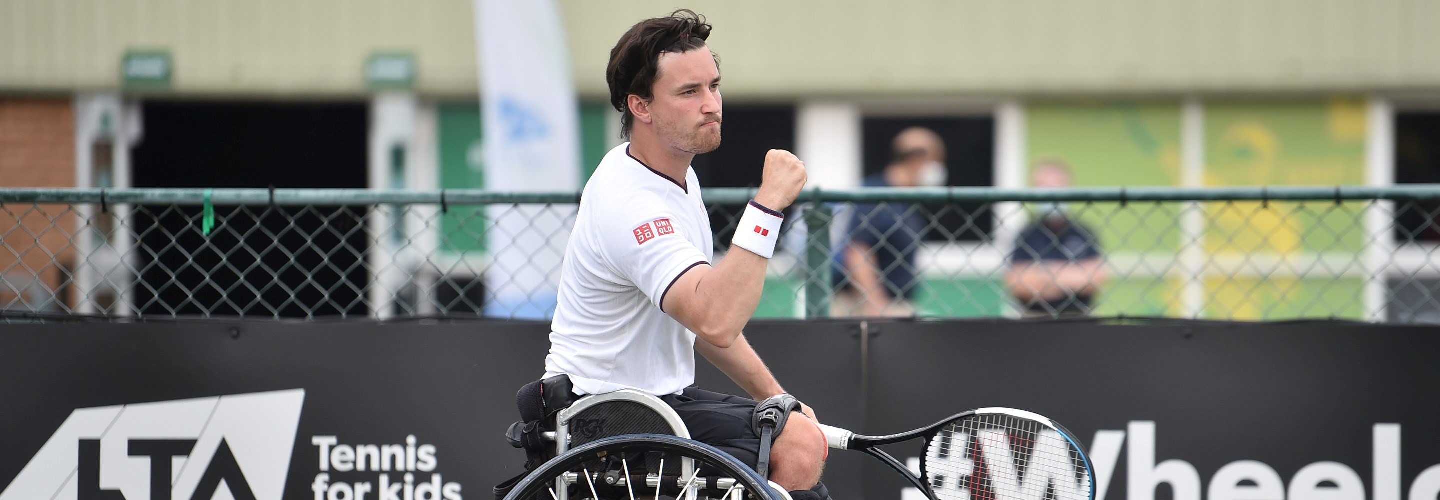 Gordon Reid of Great Britain celebrates 